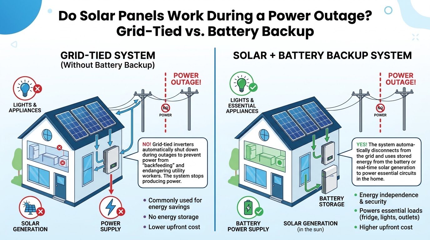 do solar panels work during a power outage